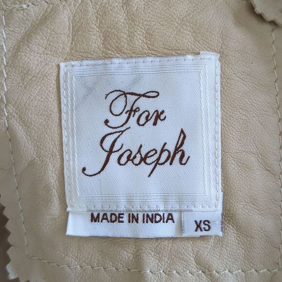 For Joseph XS Jacket Biker Luxury Cream Leather feminine Moto Fairy Whimsey - Picture 5 of 12